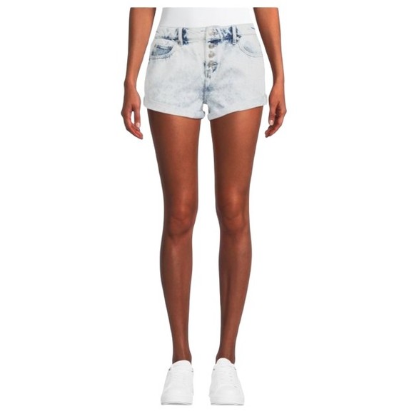 No Boundaries Shorts Jean Shorts 1 Acid Stone Wash Low Rise Rolled